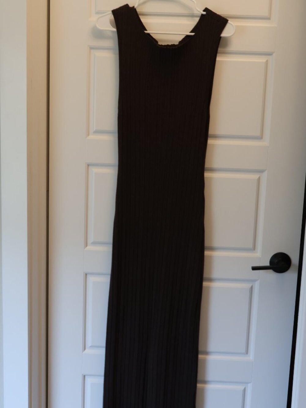 Quince Women Cotton Cashmere Ribbed Sleeveless Midi Dress Brown XL - Picture 8 of 10